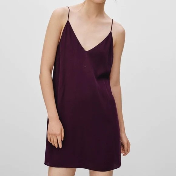 Aritzia Wilfred Free Burgundy Vivienne Dress Size S - Picture 2 of 2